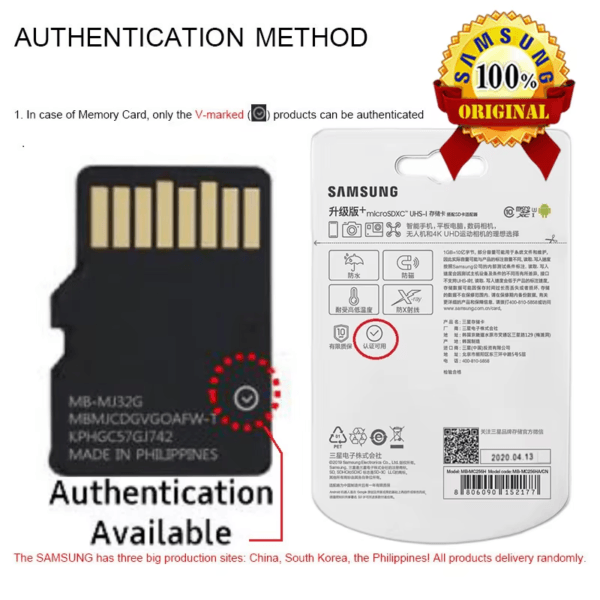 SAMSUNG-Carte mémoire d'origine, 64 Go, U1, 128 Go, 256 Go, 512 Go, SDXC, Micro SD, Cartes Flash TF MicroSD, UHS-1 U3, 4K pour téléphone, Drone, Appareil photo – Image 2