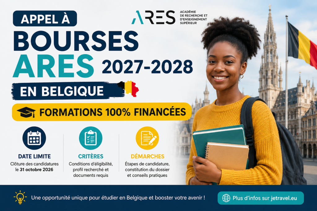 Bourses ARES Belgique : étudiante souriante