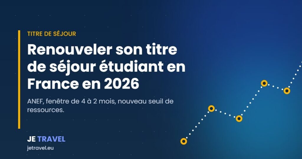 Renouvellement du titre de séjour étudiant en France en 2026 : calendrier, pièces et seuil de ressources